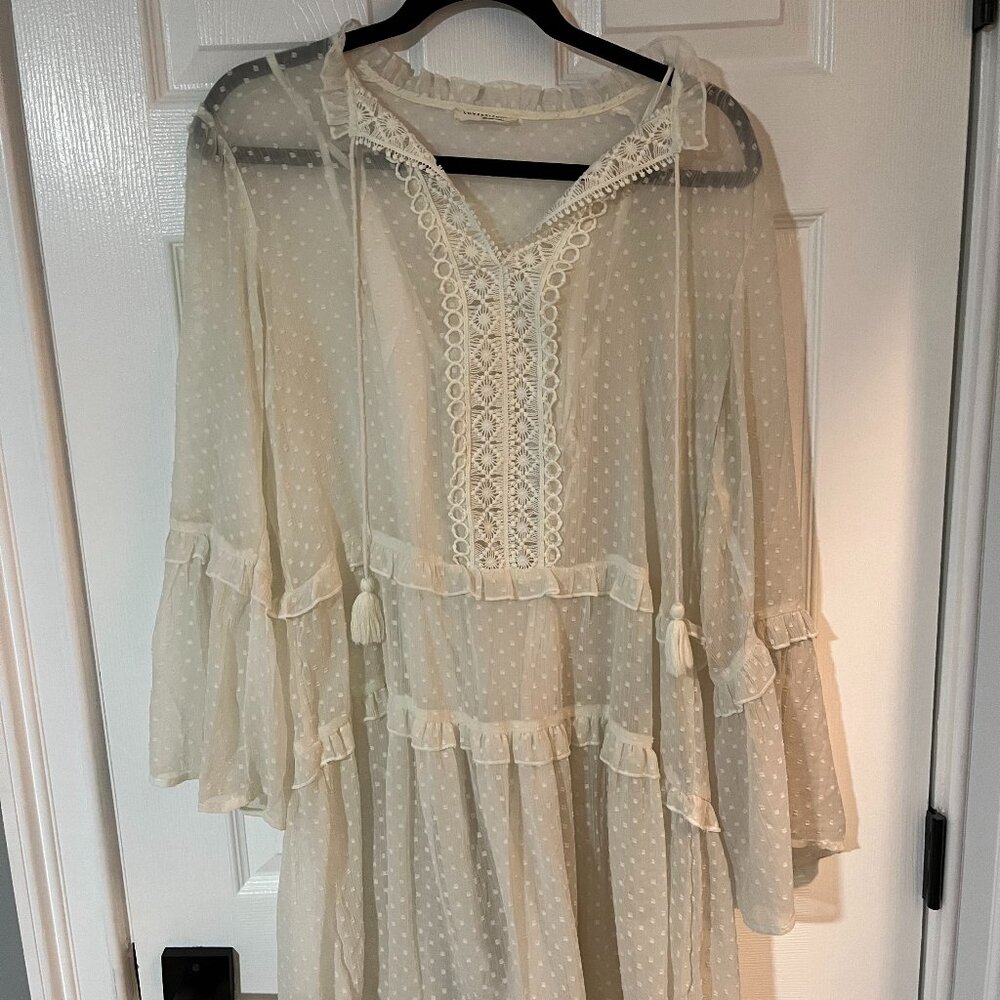 White lace flowy dress